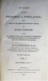 ECONOMICS  MALTHUS, THOMAS ROBERT.  An Essay on the Principle of Population . . . Fourth Edition.  2 vols.  1807